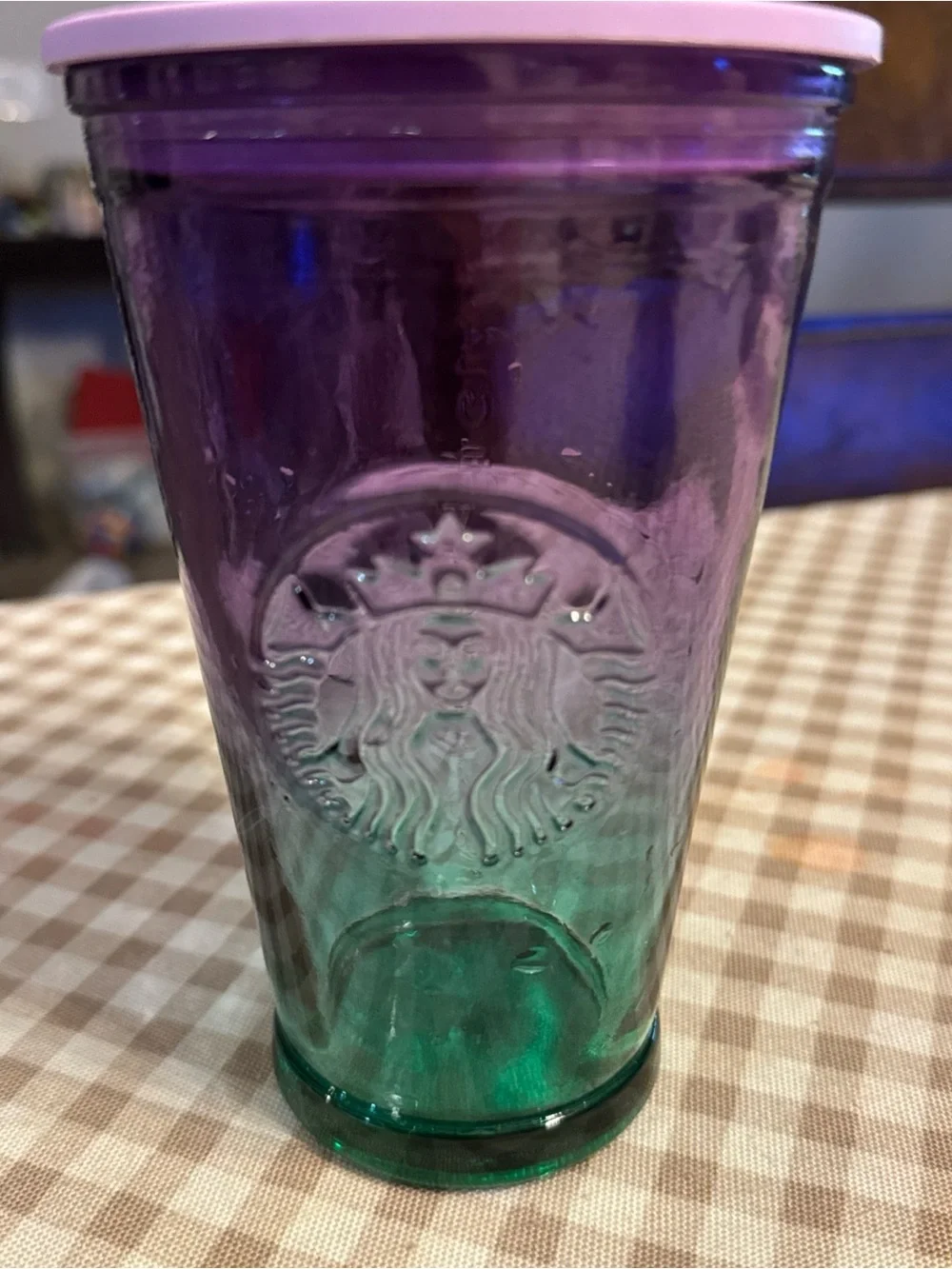 Starbucks Purple and Green Ombre Tumbler with Lavender Lid